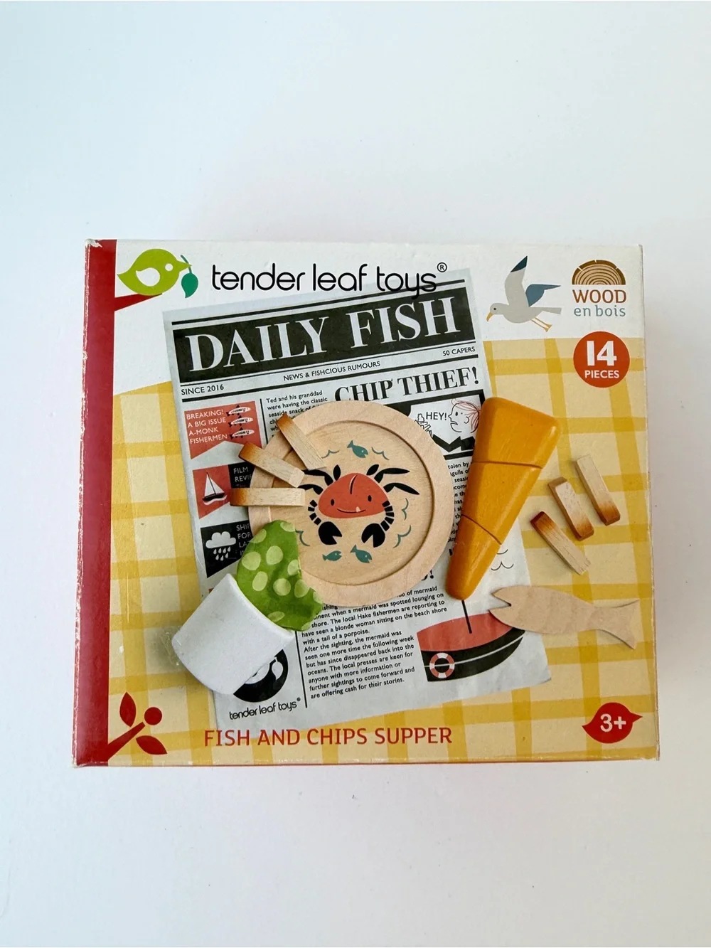 Tender Leaf Toys - Fish and Chips Supper - Wooden Play Food Set
